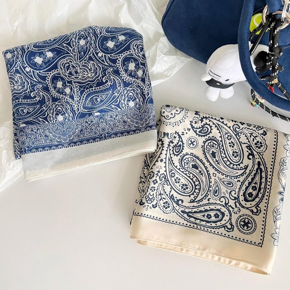 70×70cm Women Silk Scarf Square Female Hijab Bandana Fashionable Print Wrap Headkerchief