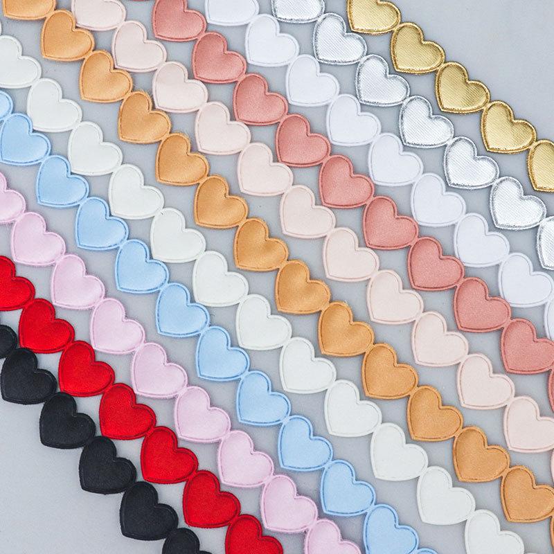 Elegant 1.5cm Heart Polyester Ribbon Flower Ribbon Decorative Materials Peach Heart Ribbon Accessories Gift Boxes Packaging Ribbons Home Decoration