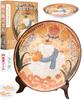 PieceRelax Decorative Plate Puzzle In a Sunny Plastic Jigsaw Puzzle with Wall Hanging Set and Plate Stand 124-Piece "Sleeping Garden" (23x23cm)
