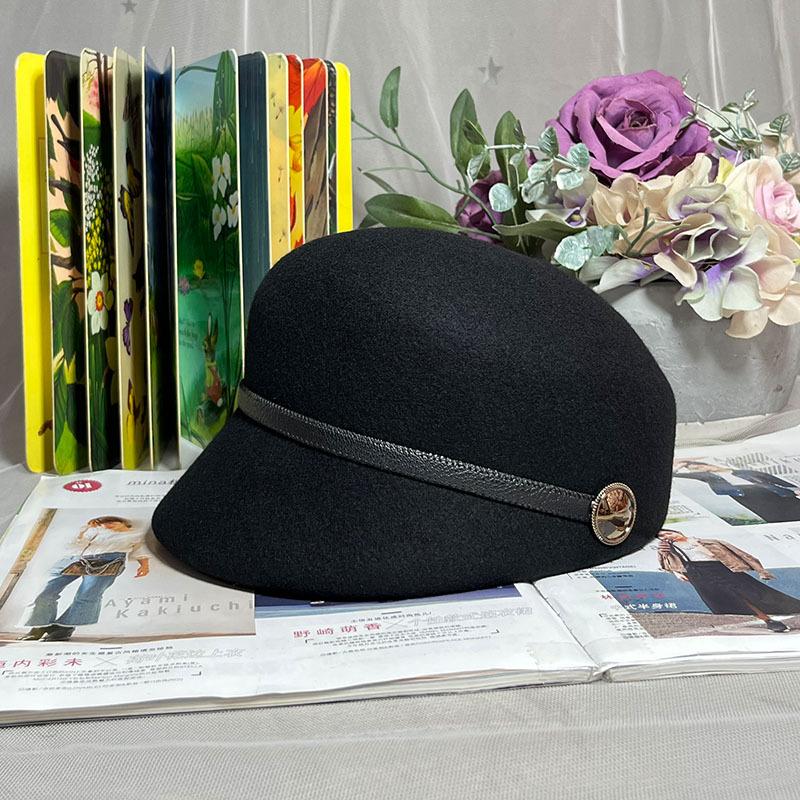Ins Autumn and Winter Face Small Wool Duck Tongue Knight Hat Woolen Painter Hat British Fashion Temperament Hat, Beret