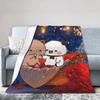 Bubu & Dudu Appreciating Lanterns Flannel Blankets Winter  Super Soft Throw Blanket for Home Decor Novelty Bedspread Bed Cover