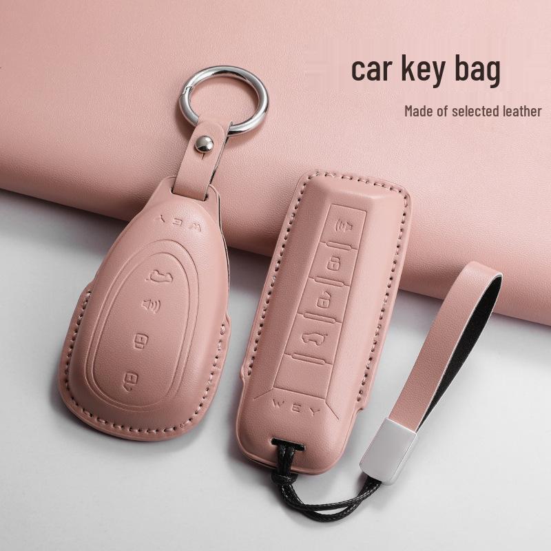 Great Wall Wey Blue Mountain 3D PU Leather Key Pouch with Car Remote Key Buckle