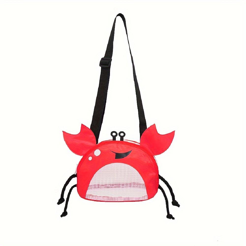 

Novelty Design Crab Mesh Storage Bag, Cute Cartoon Pattern Zipper Beach Bag, Girl Fashion Shoulder Bag, Children s Crossbody Bag красный