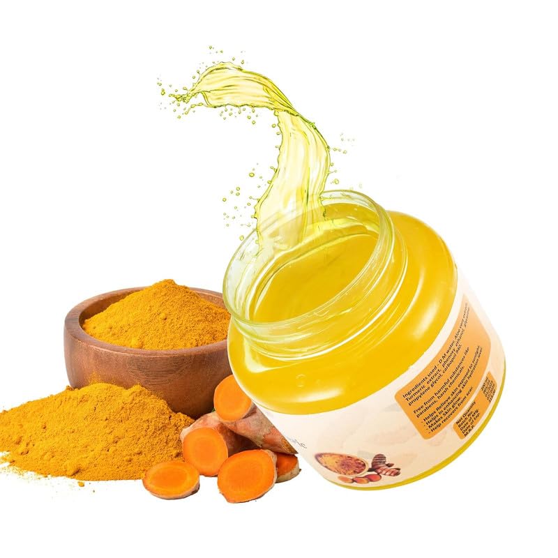 Aloe Vera Gel with Turmeric & Vitamin A,C, E - Nourishing Moisturizer for Face & Hair | Anti-Acne, Skin Brightening, Dandruff, Hydrating, Soothes,