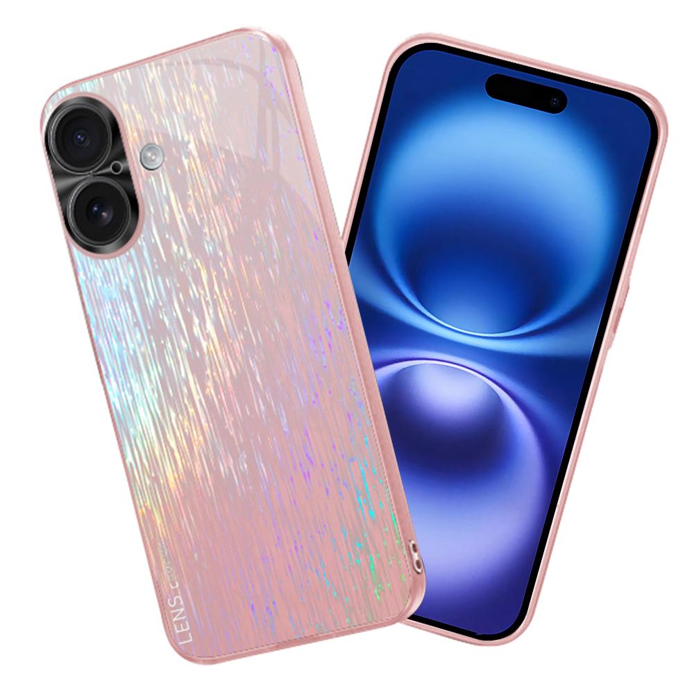 

For iPhone 16 Back Cover Dazzling Color Style Shockproof Phone Case D