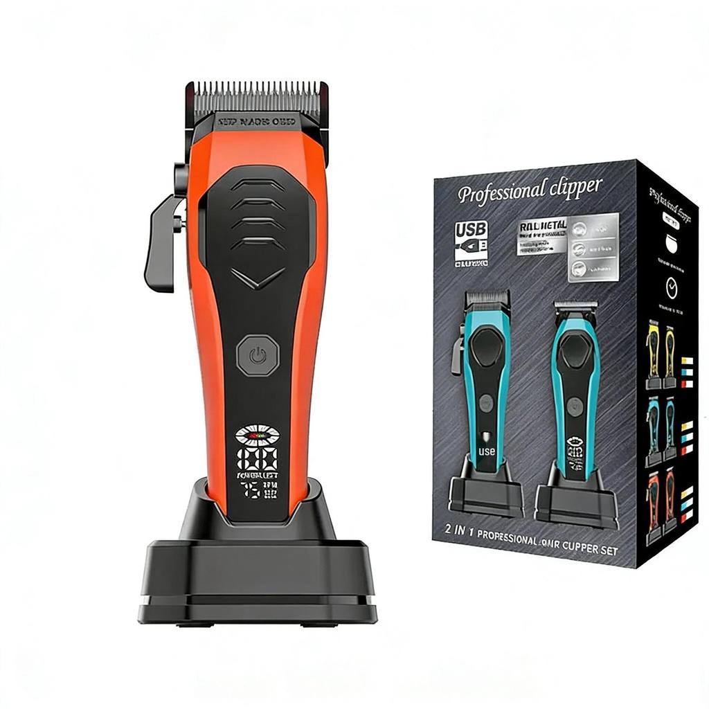 Professional Electric Hair Clipper Set for Barbers - Includes Carving Tool
