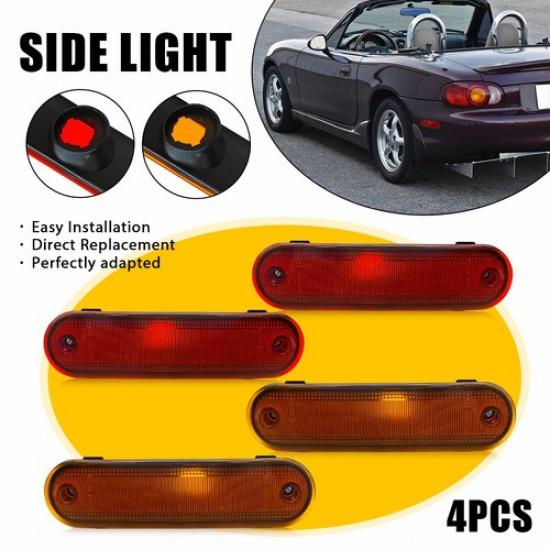 

Front & Rear Side Lens Marker Lights Housings For 1990-2005 Mazda Miata MX-5 EXV