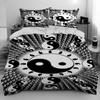 3D Chinese Tai Chi Bagua Yin Yang Pattern Bedding Set,Duvet Cover Bed Set Quilt Cover Pillowcase,Soft,Comfortable and Breathable
