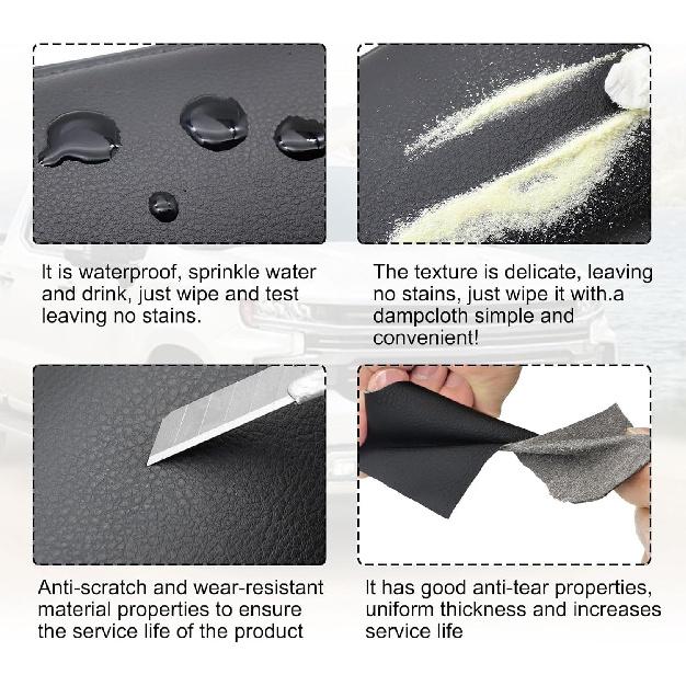 SecosAutoparts Black Leather Center Console Leather Lid Armrest Cover Replacement Compatible With Chevy Silverado GMC Sierra 2014 2015 2016 2017 2018