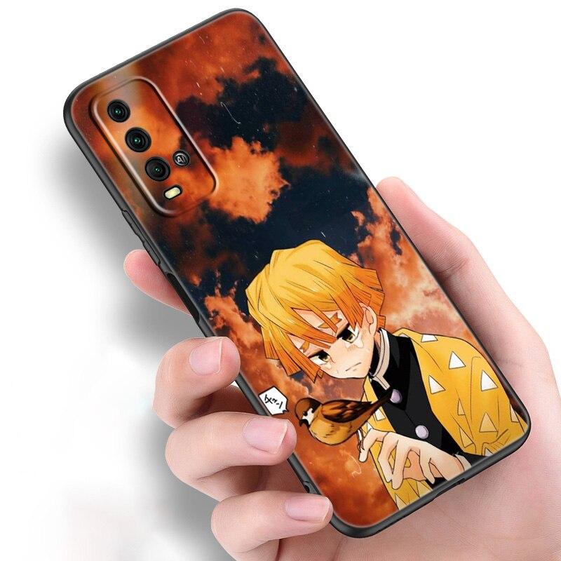 Anime Demon Slayer Zenitsu Silicone Phone Case For Xiaomi Redmi Note 11 10 9 8 Pro 11T 10T 10S 9S 8T 9 9A 9C 9T Black Soft Cover