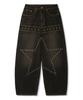 Trillion Star Hot Fix Balloon Fit Washed Denim Pants_3Color