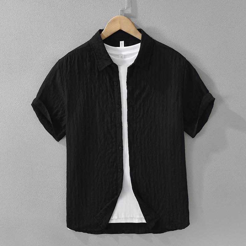 Summer Shirts for Men Harajuku Style Green Short Sleeve Shirt Daily Men's Casual Shirt Light Weight Tops