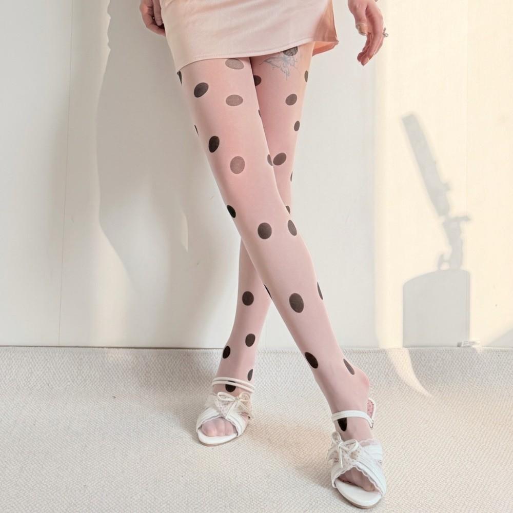 Seamless Large Dot Pantyhose Colorful Y2K Retro Silk Stockings Polka Dot Stockings  Cosplay