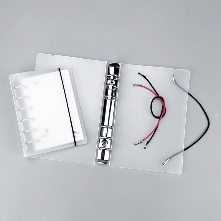 Carpeta con correa transparente esmerilada para cuadernos de hojas sueltas de 6/9 agujeros A4/B5/A5/A6/A7