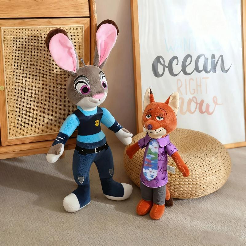 38cm Zootopia Character Rabbit Judy Hopps Fox Nick Wilde Cartoon Soft Cute Plush Toy Doll Birthday Gift Christmas 2 Cuddly Stuffed Fluffy Huggable