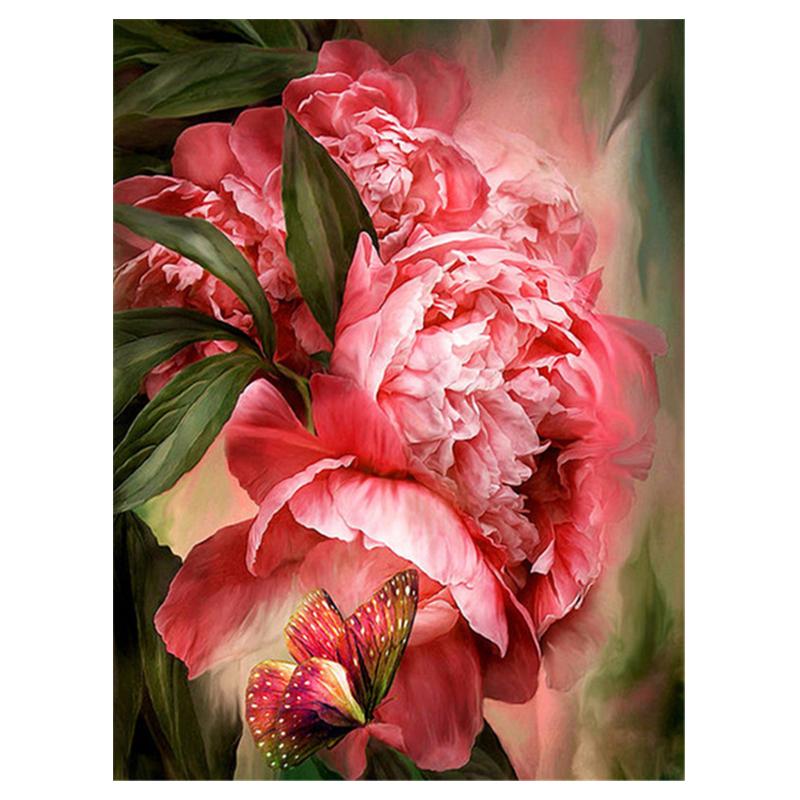 Full Drill Round Diamond Embroidery Mosaic Flowers Rose Picture Rhinestones 5D DIY Diamond Painting Cross Stitch Kit Home Decor