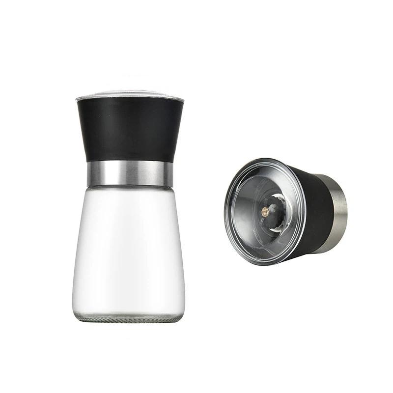 Manual Salt Pepper Grinder Stainless Steel Glass Spice Bottle Household Kitchen Gadgets