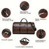 Vintage Crocodile Pattern Duffel Bag | Retro Style | Large Capacity | | Black & Dark Brown | Versatile Travel Tote with Shoulder Stra