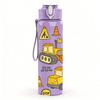 1PC Construction Truck Pattern 750ml Color Plastic Sports Water Bottle Leakproof Flip Straw Lid Suitable for Sports Office Home Use