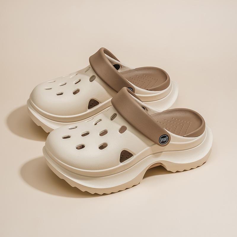 Eva hole shoes light wheel new height-increasing sandals muffin thick-soled outer wear bag head beach cool slippers