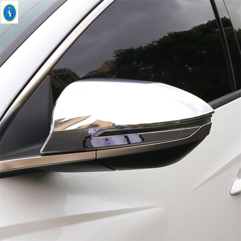 Chrome / Carbon Fiber Rearview Mirror Shell Rain Eyebrow Weatherstrip Shield Shade Cover Trim For Hyundai Tucson NX4  - 2025