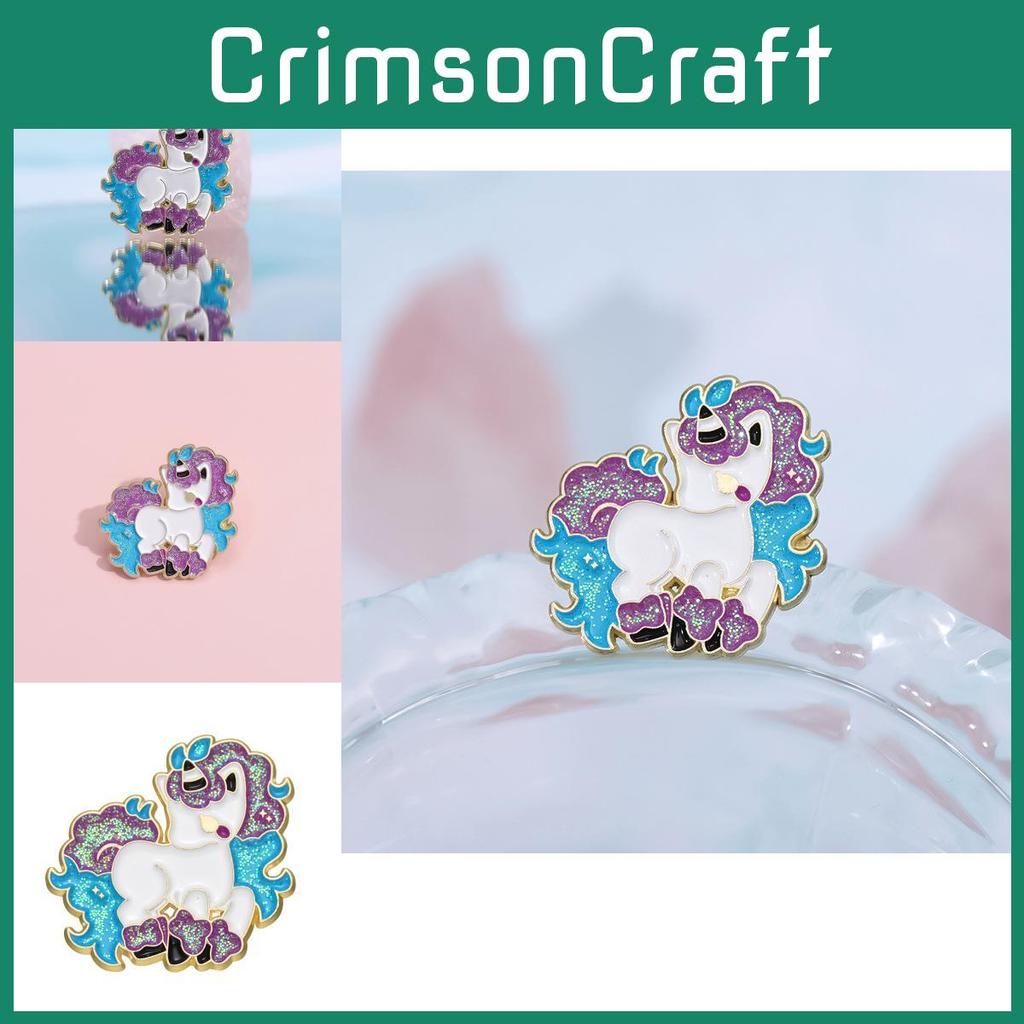 Colorful Dreamy Unicorn Shaped Brooch With Unique Cartoon Style For All Season Wear