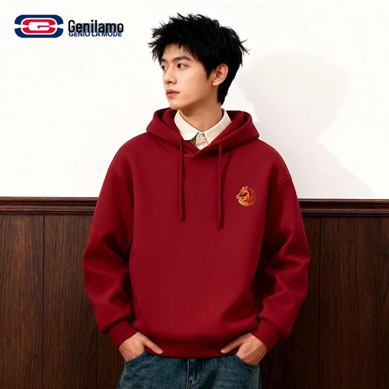 GENIOLAMODE Unisex Chinese Style Lucky Horse Year Hoodie