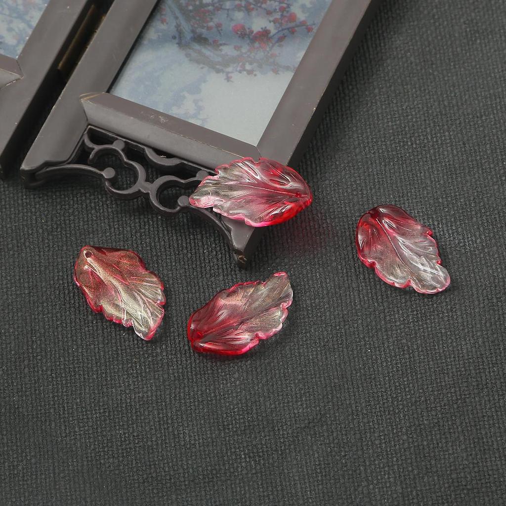 10 Stücke 17*28mm Feder Blatt Archaistic Zubehör Bunte Farbverlauf Glas Anhänger Für Schmuck Machen DIY Charme Dekorationen