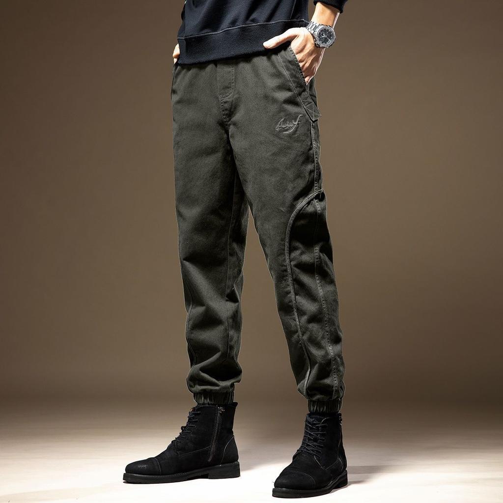 Winter Fleece-lined Casual Cargo Pants Plush Loose Fit Straight Leg Men's Pants Fashion Style Trendy Sports Trousers