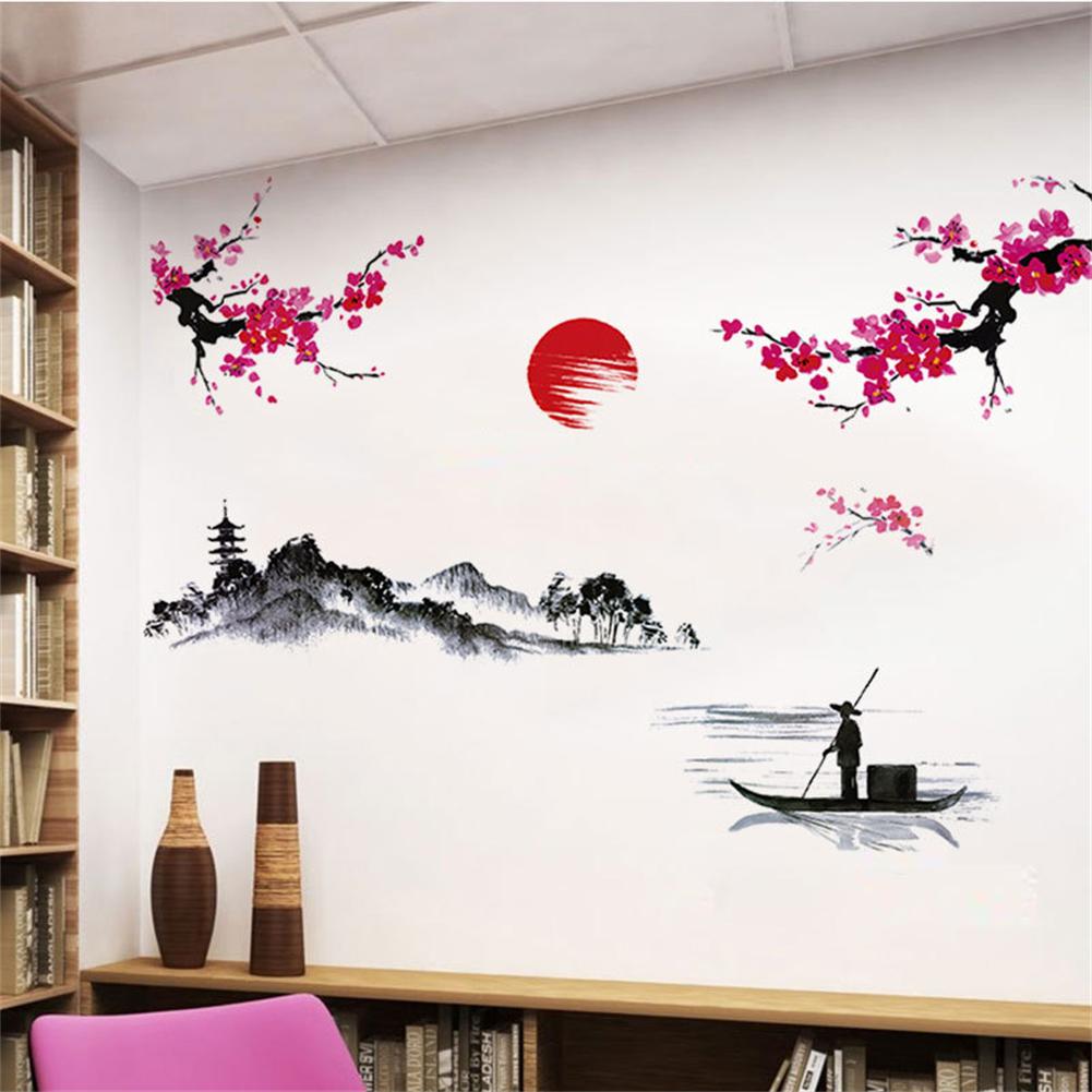 Home Wall Stickers Wedding Decor Plum Flower Removable