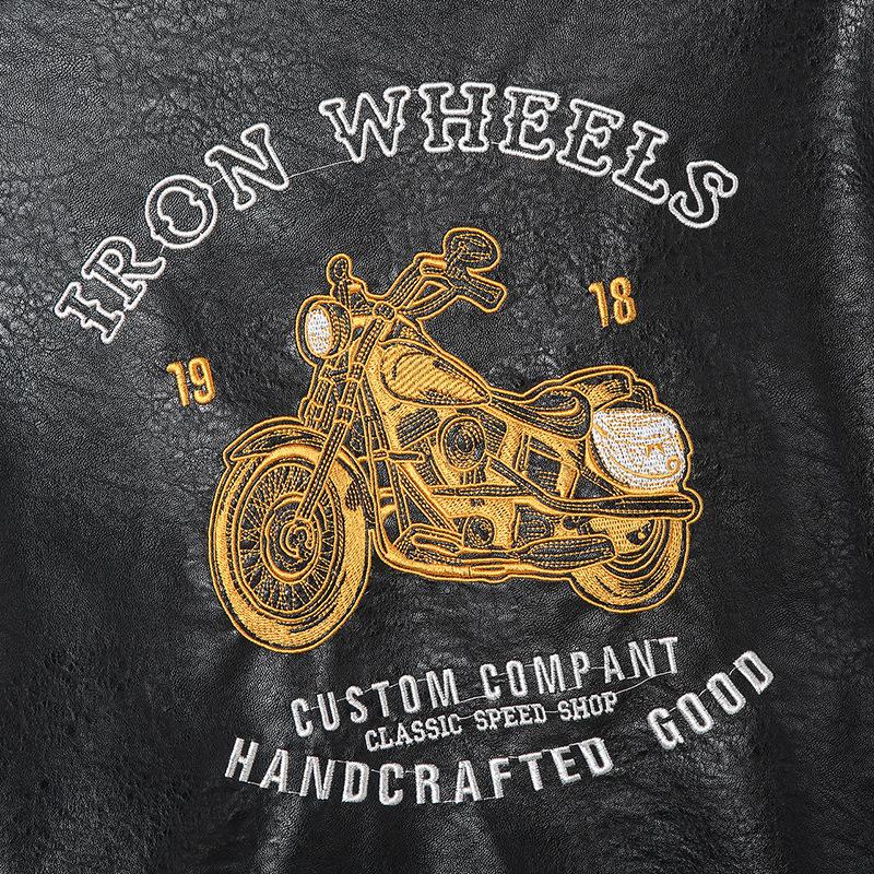 Fleece Thickened PU Leather Jacket Men's Thickened Men's Cotton-padded Clothes and Motorcycle Clothes Men's