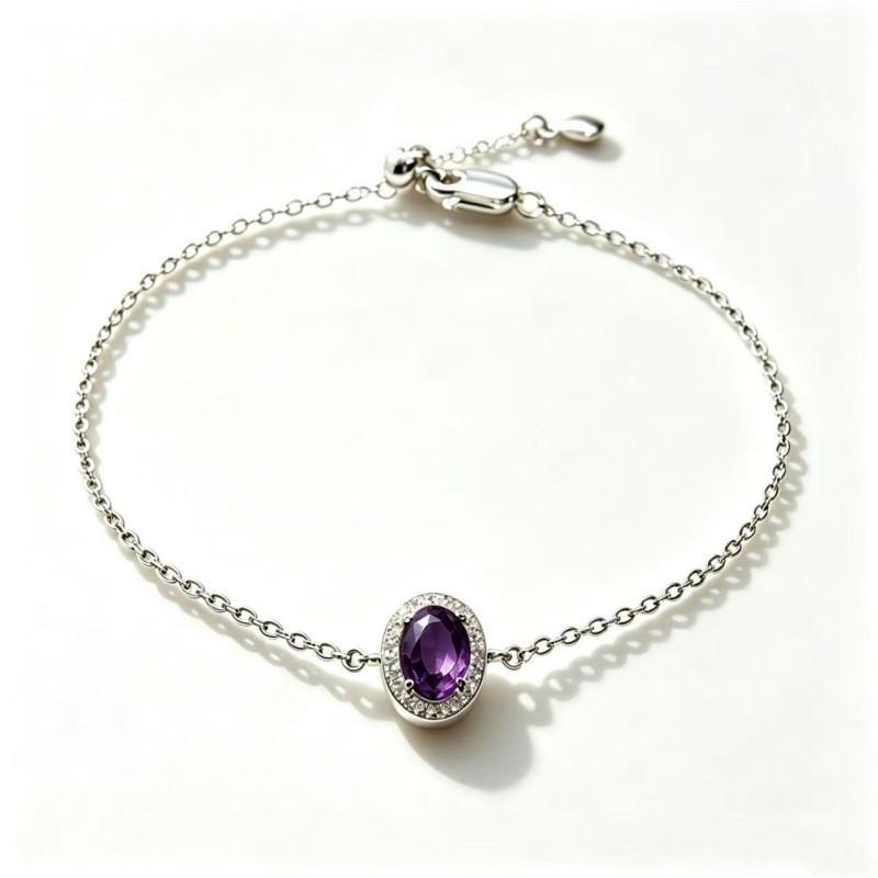 Womens Colorful Gemstone Bracelet Adjustable Oval Gem Jewelry