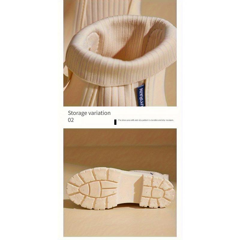 [Slip-Resistant Chelsea Boots] Slip-Resistant Chelsea Rain Boots | Women's Round Toe, PVC Upper & Sole, Comfortable Fabric, Versatile Outdoor Footwear