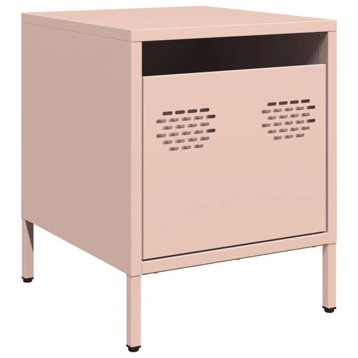 VidaXL Table de chevet rose 35x39x43,5 cm acier, armoire, armoire latérale, support de téléphone, table de chevet, mobilier 851246