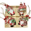 Holiday Charm Ornaments Christmas Gnome Shapes Christmas Wooden Ornaments Set Gnome Gingerbread Man Decorations for Xmas Tree