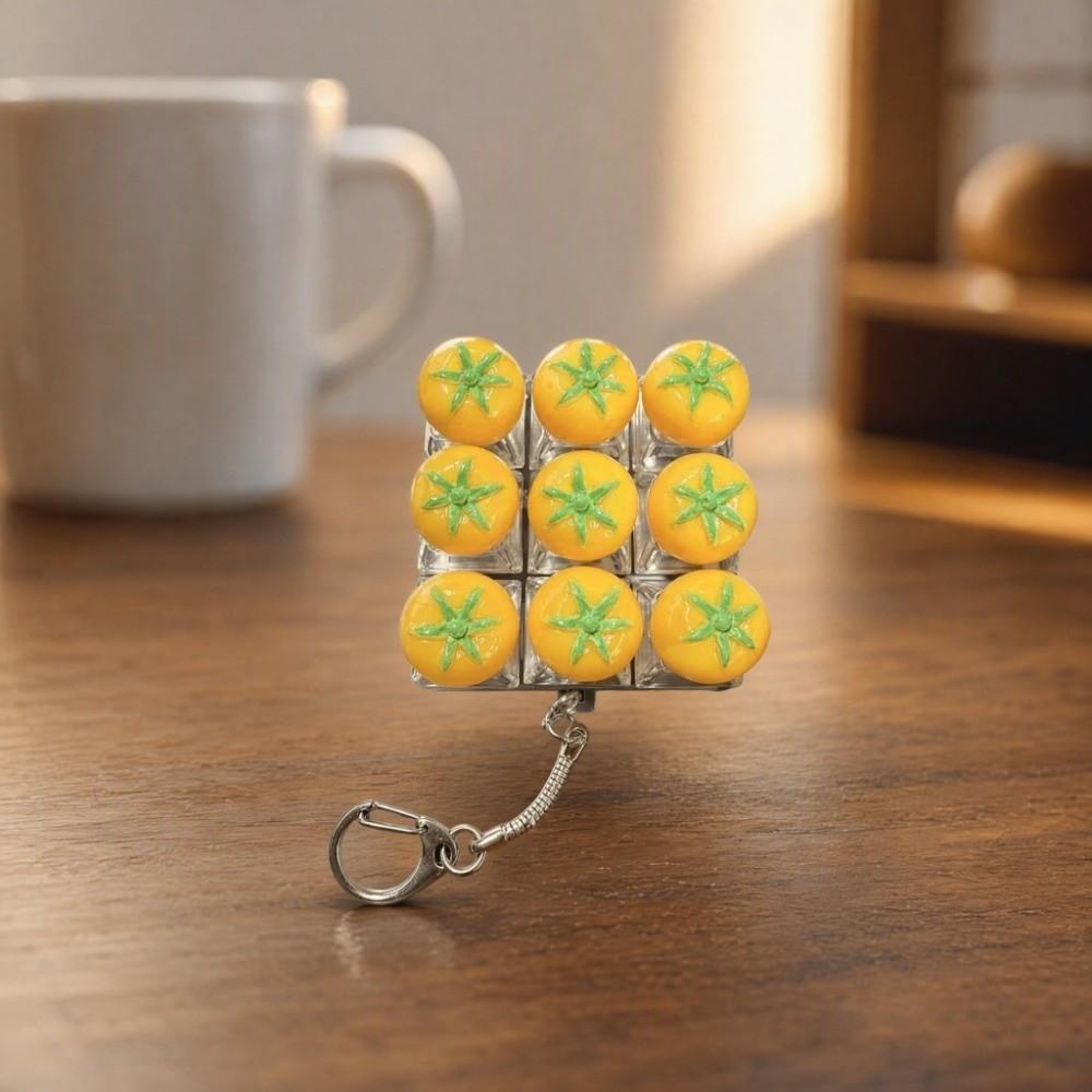 Transparent Dual-Tone Fruit Decompression Button Toy 9-Key Keyboard Keychain Desktop Decoration
