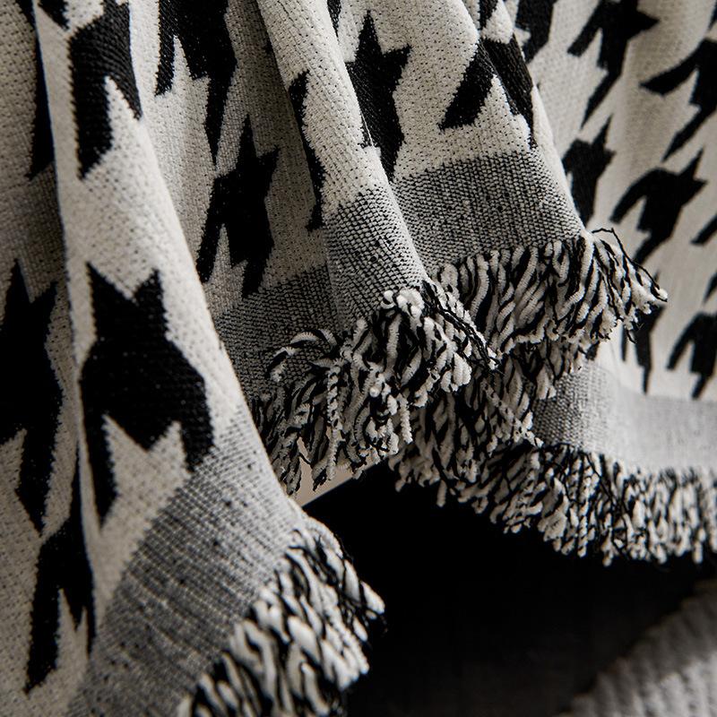 Light Luxury High-Grade Full Covered Sofa Cover Cloth Four Seasons Universal Chenille Sofa Cover Houndstooth Dustproof Sofa Cover Towel