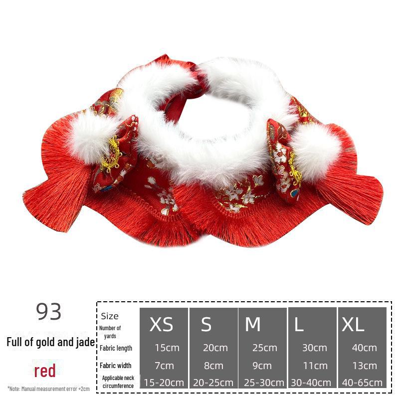 Pet Holiday Dress-Up Scarf with Bow Tie – Christmas & Halloween Dog/Cat Bib Decoration