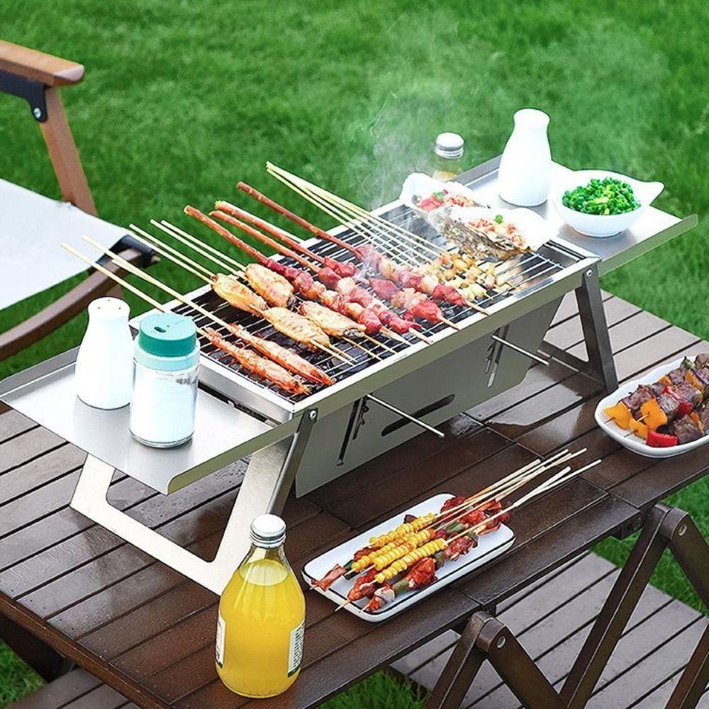 Adjustable Heat Setting Barbecue Grill Stainless Steel Barbecue Shelf  Outdoor