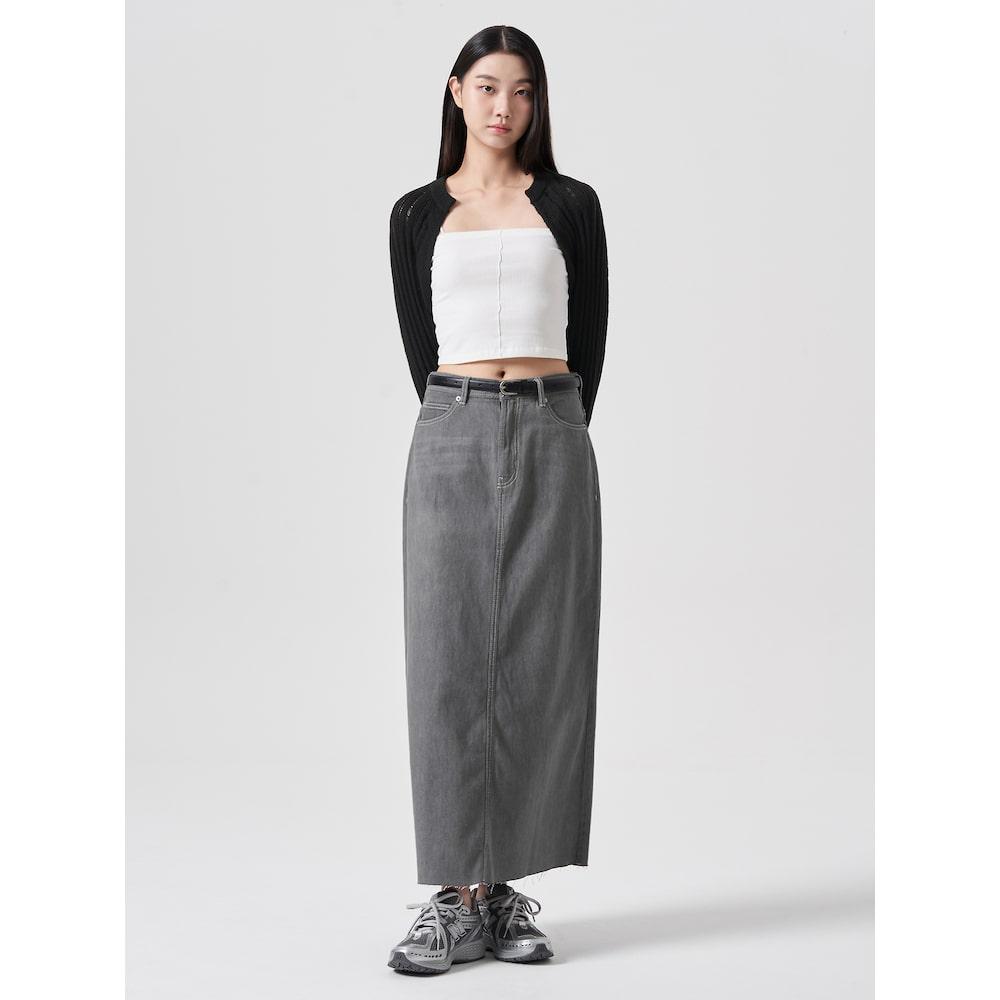 8SECONDS Lightweight Denim Long Skirt Light Gray (324727Lpf2)