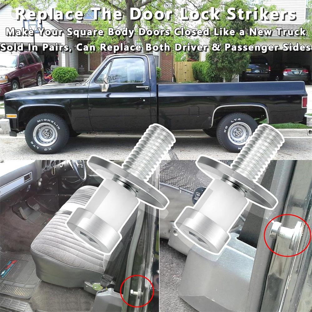 2Pcs Door Latch Lock Striker Bolts 9601750 Fit For Chevrolet GMC Truck 1971-1991