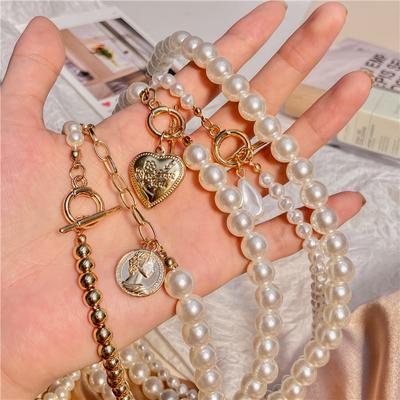 Vintage Pearl Choker Necklace For Women Fashion Summer White Imitation Pearl Necklaces Elegant Wedding Jewelry