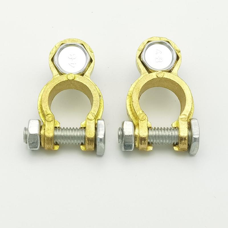 

1 Pair Universal 11-12Mm Post Clamps Heavy-Duty Pure Copper Battery Terminals For Car/Truck/Booster/Rv Batteries 1PCS