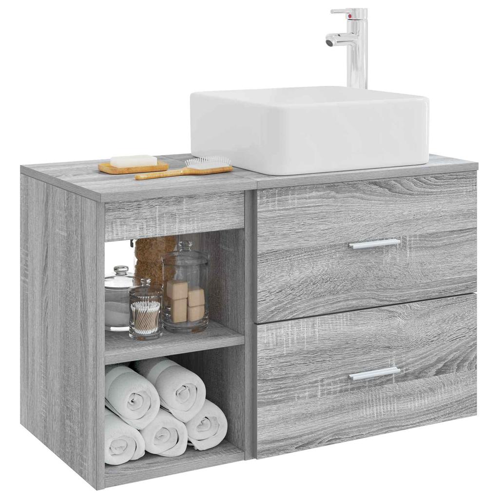 Bathroom Furniture Set 2 pcs Grey Sonoma Particleboard