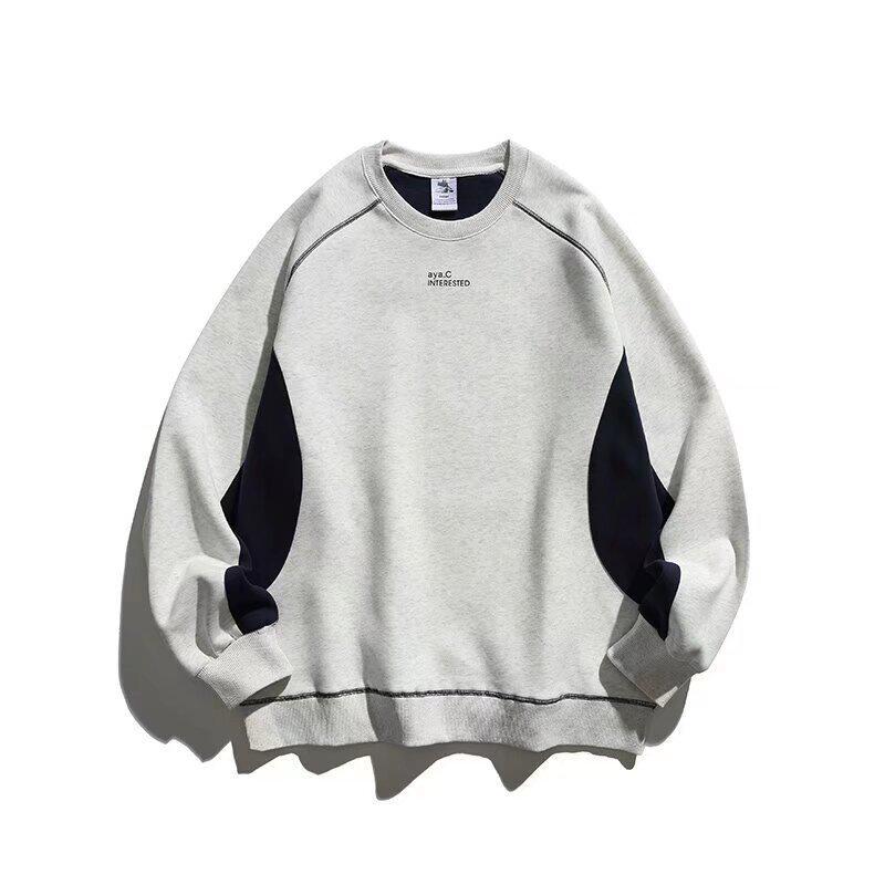 

2025 Men s Korean Style Loose Round Neck Hoodie - Autumn/Winter Trend 2XL білий/сірий колір
