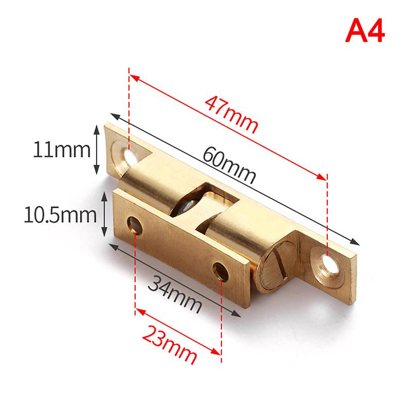1Pc Brass Touch Beads Lock Door Spring Clip Cabinet Door Catches Silver Double Ball Catch Cabinet Door Latch 42/50/60/70Mm