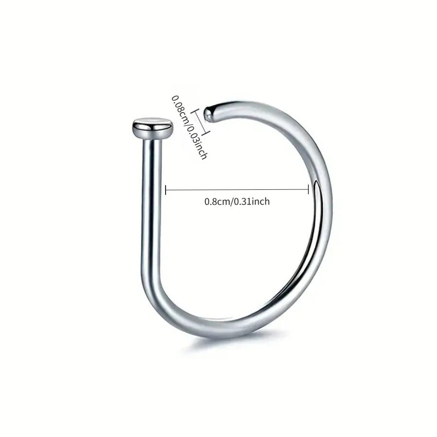 1/3PCS Geometric Nose Ring, Punk Septum Hoop for Women, Stainless Steel Nose Stud Body Jewelry, Piercing Gift