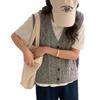 New Women's Knit Cardigan, Vest Vest, Women's Idea Tulle Layered Loose Casual Single-breasted Top