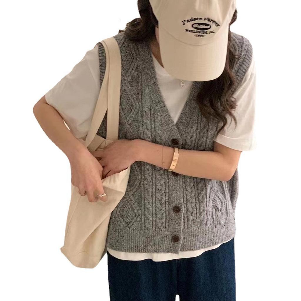 New Women's Knit Cardigan, Vest Vest, Women's Idea Tulle Layered Loose Casual Single-breasted Top