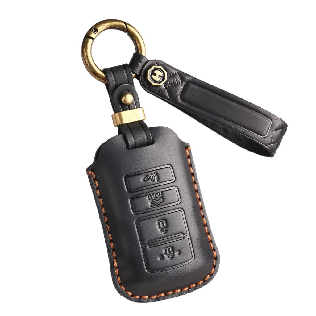 Handmade Cowhide Key Cover for KIA K9 - Retro Style Protective Shell with Buckle